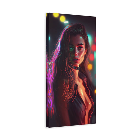 Neon City Girl / Canvas Wrap